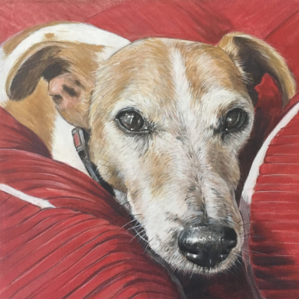 Painted dog portrait